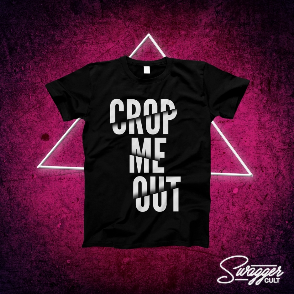 Swagger Cult Black "Crop Me Out" Graphic Te